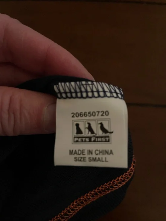 Chicago Bears Navy Blue & Orange Dog Tee Sz Small - Picture 3 of 7